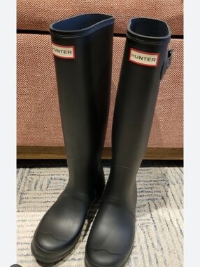 Hunter Original Tall Rain Boots Women’s Size 10 Black Matte Waterproof Classic